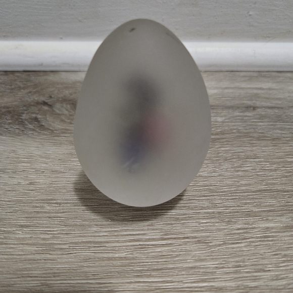 Vintage Artcristal Bohemia Crystal Art Glass Egg Paperweight Frosted Clear - Picture 7 of 9